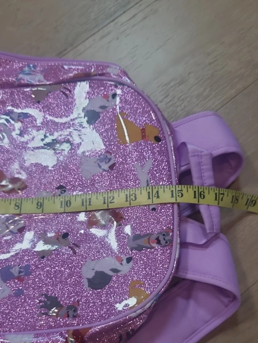 EUC Disney Store Backpack Girls Disney Dogs Purple Glitter Character School Bag